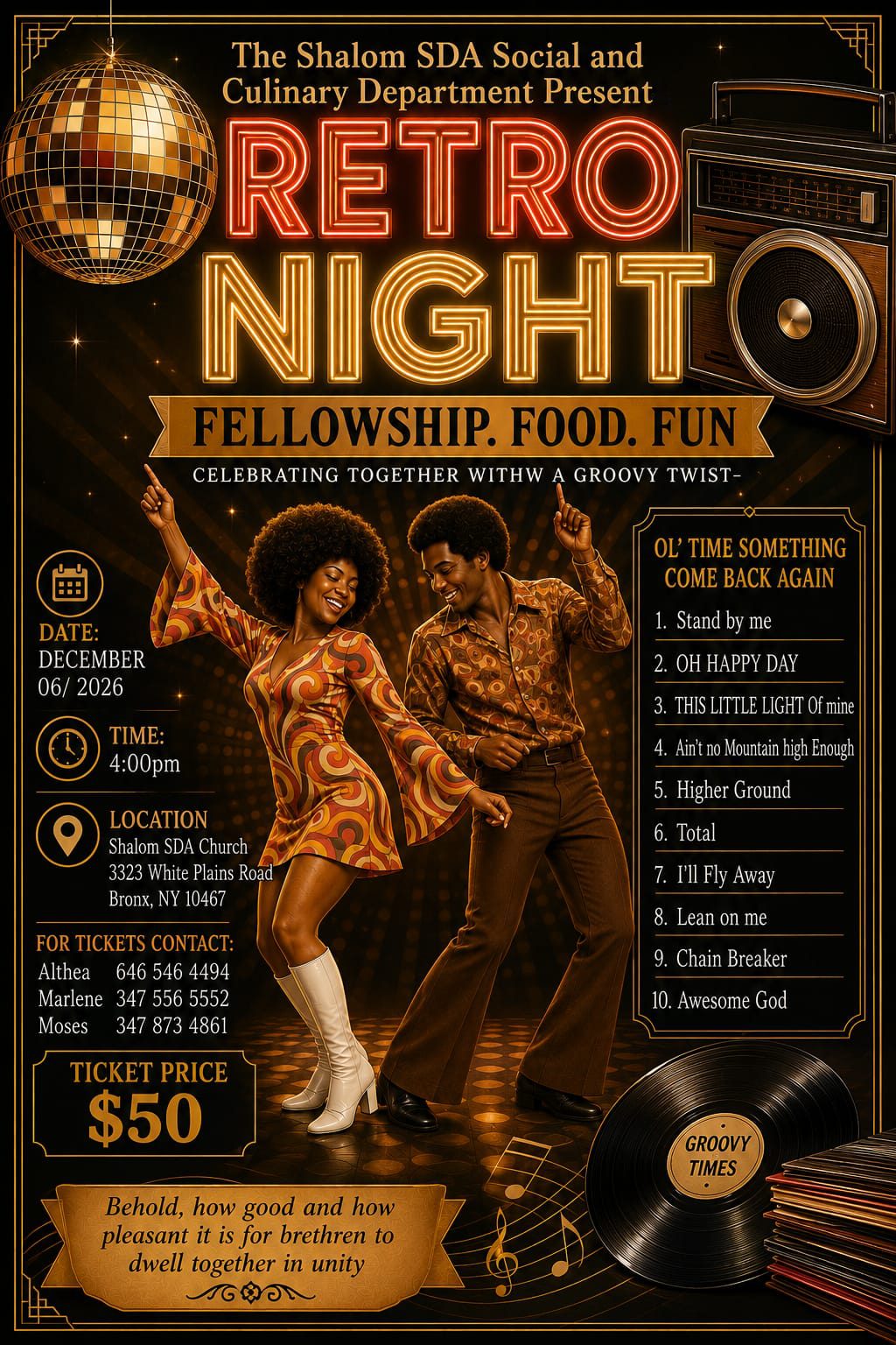 Flyer for Retro Night