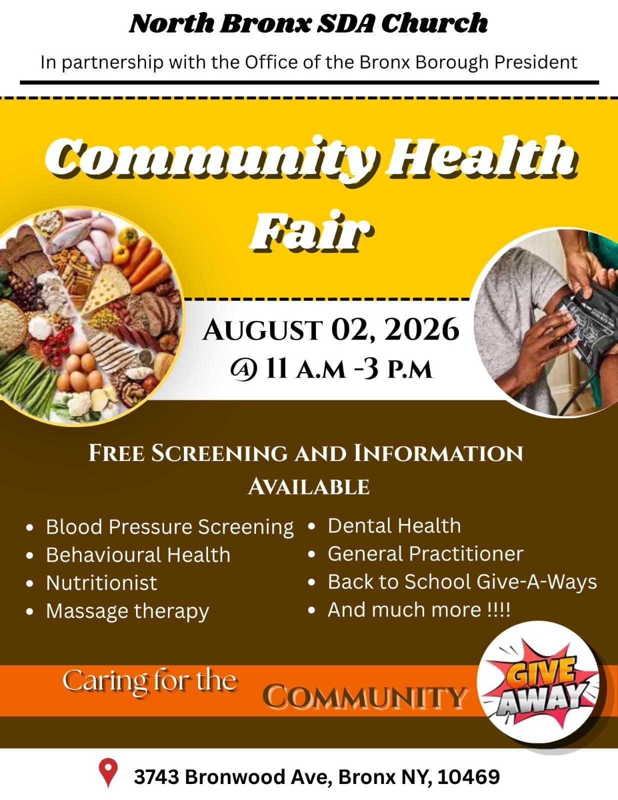 Flyer for North Bronx Community Fair